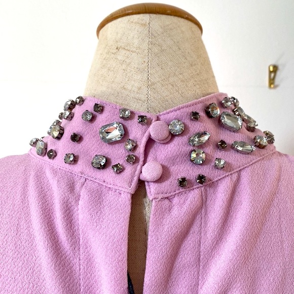 NWT!!Joa Los Angeles Pink Crop Top w/ Jeweled Neck - Picture 5 of 8